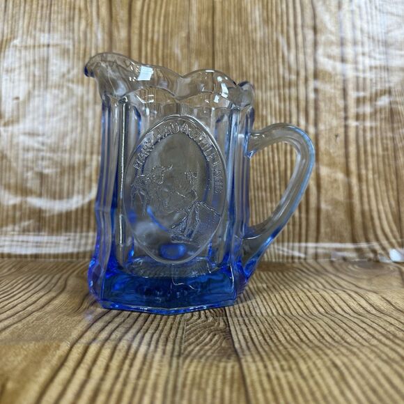 VTG Indiana Glass Tiara Nursery Rhyme Cream And Sugar 5 Piece Set Blue Cobalt - Picture 2 of 16